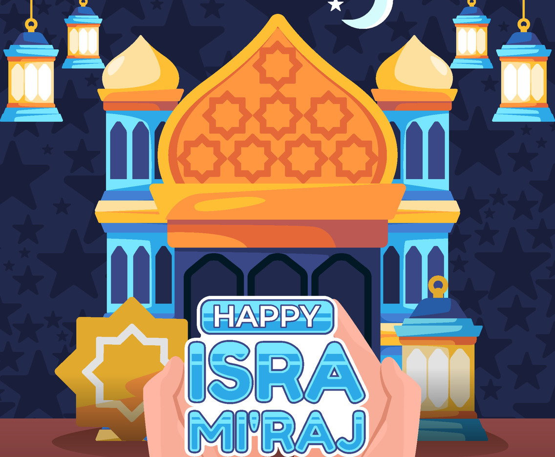 Isra Mi'raj Night Journey Islamic Greeting Concept