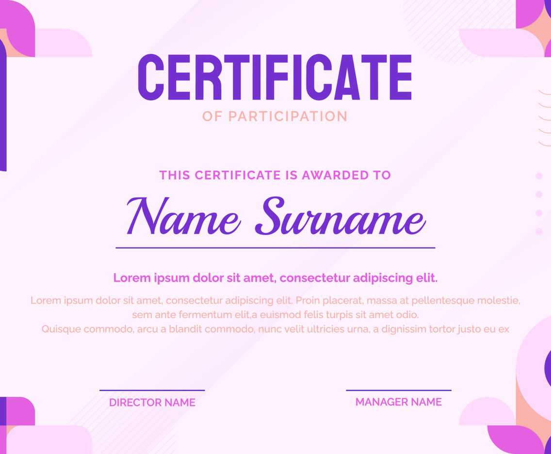 Template of Creative Certificate with Geometric Style