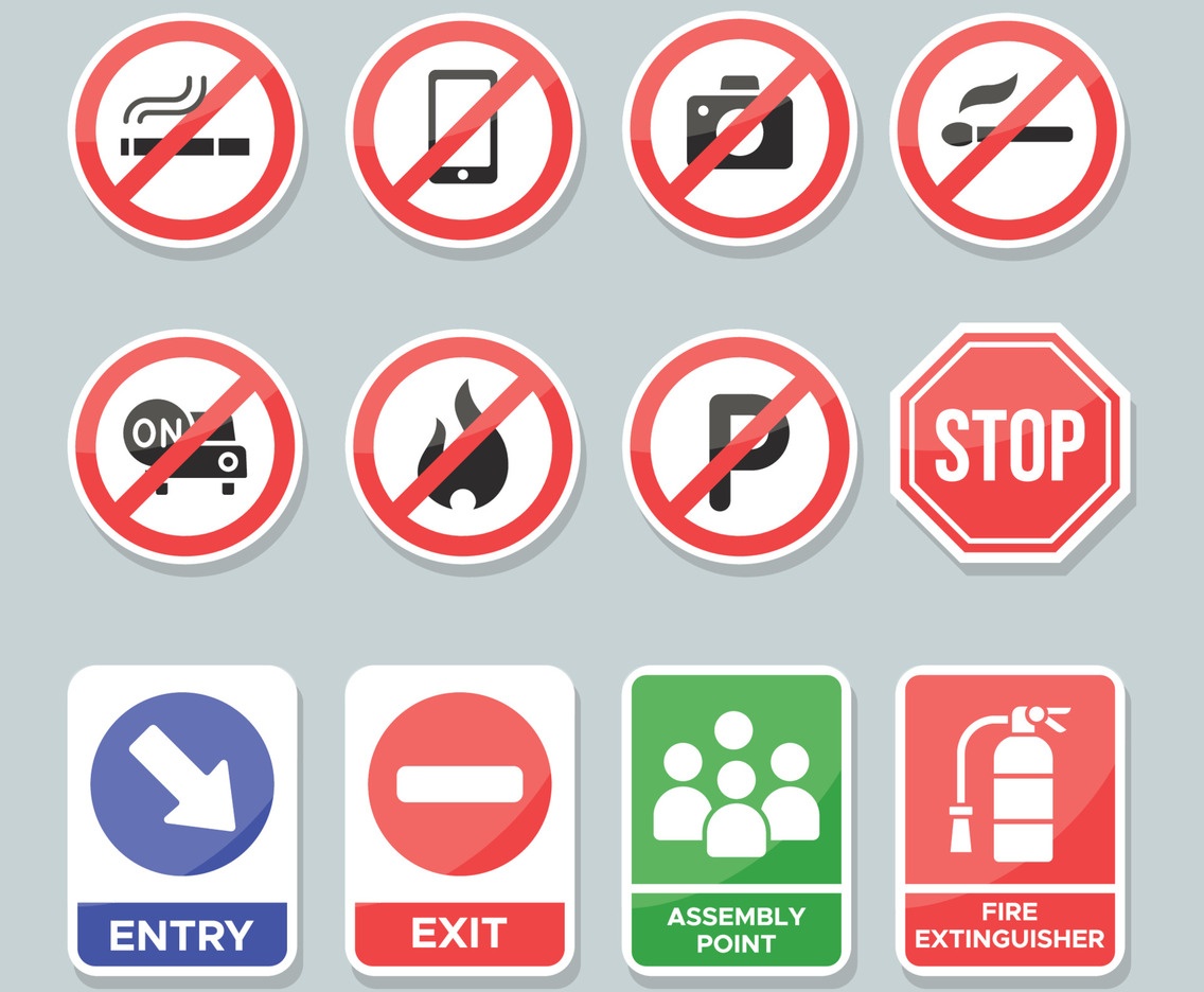 Gas Station Signage Vector Collection