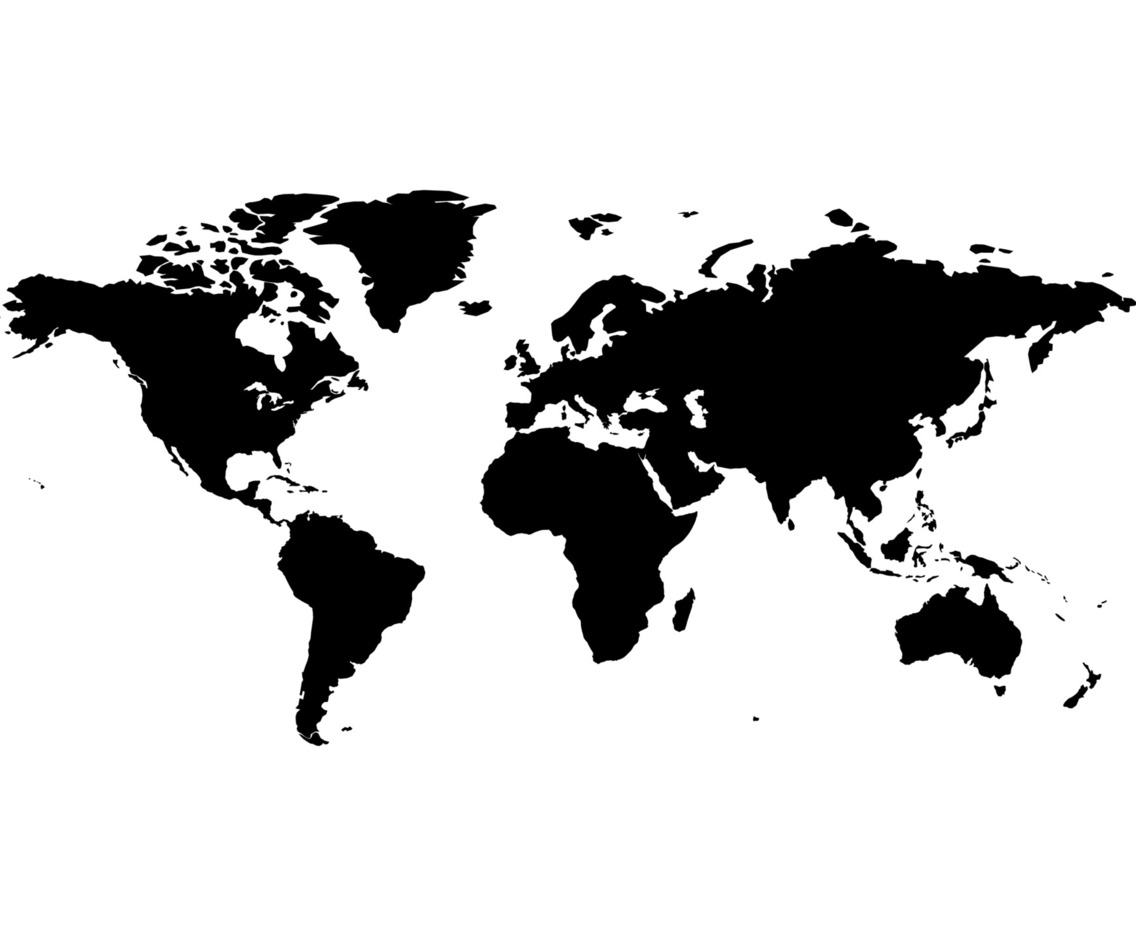 World Map in Black and White