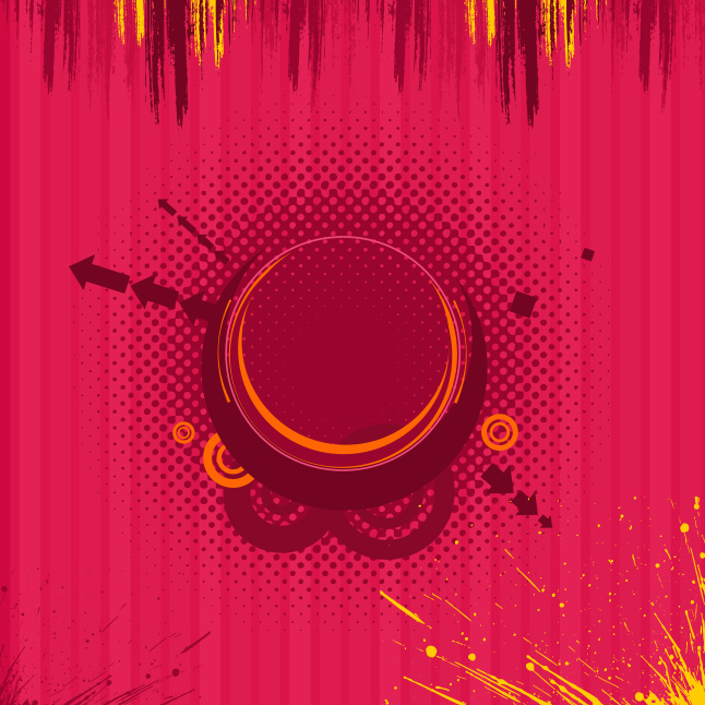 Pink Circular Grunge Arrow Banner Vector