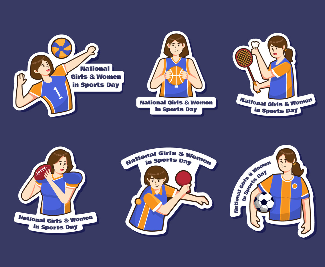 National Girls and Women in Sports Stickers