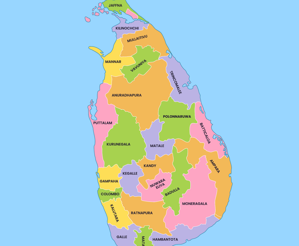 Detailed Sri Lanka Country Map