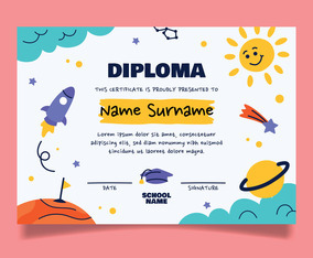 Certificate Template Of Appreciation For Children Vector Art & Graphics ...