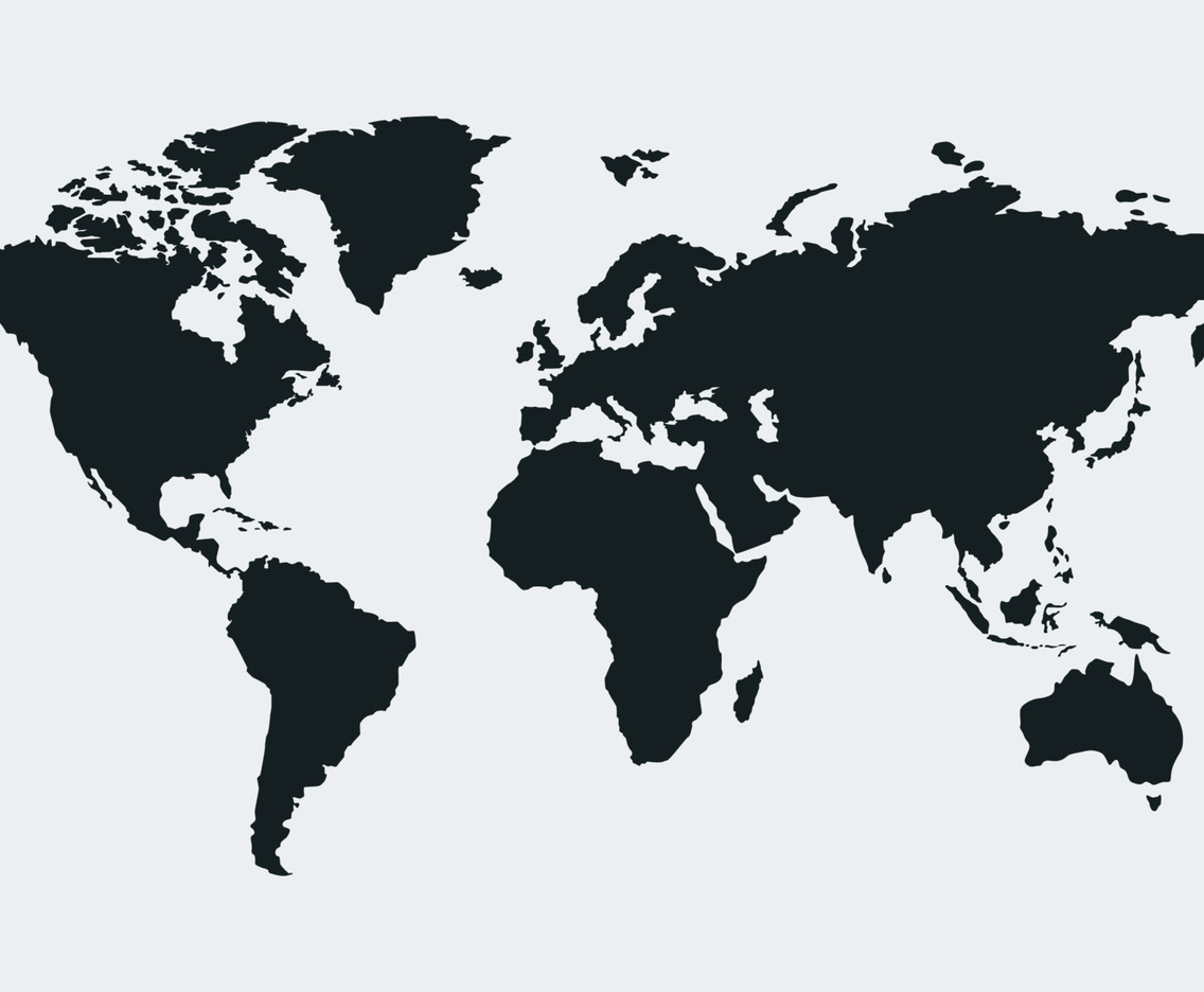 Black and White World Map