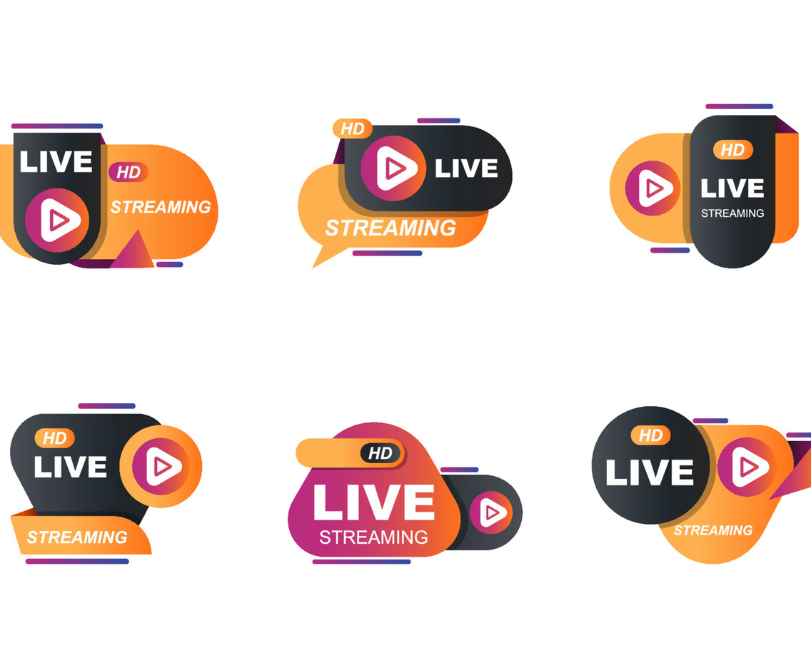 Live Streaming Badge with Gradient Color Concept