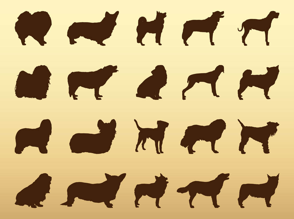 Dogs Silhouettes Set