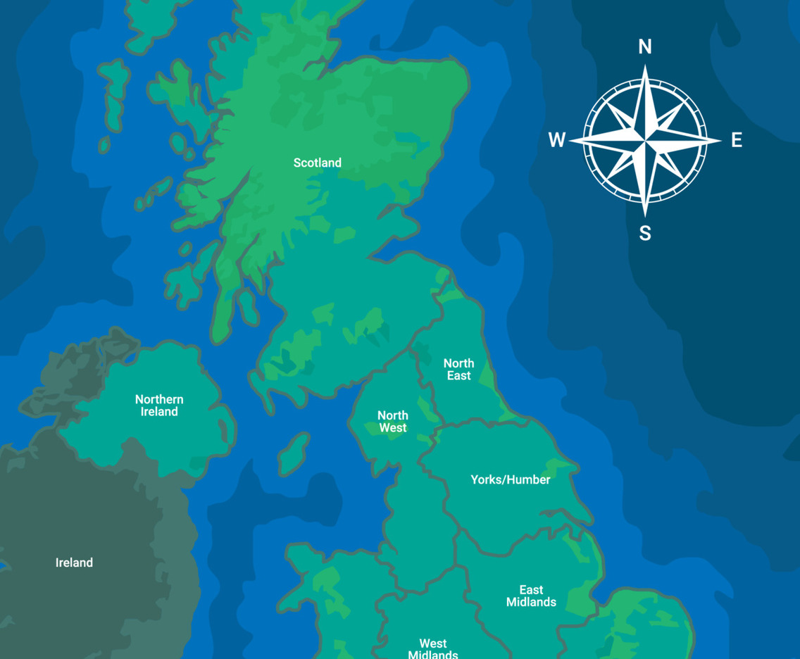 Country Map of United Kingdom