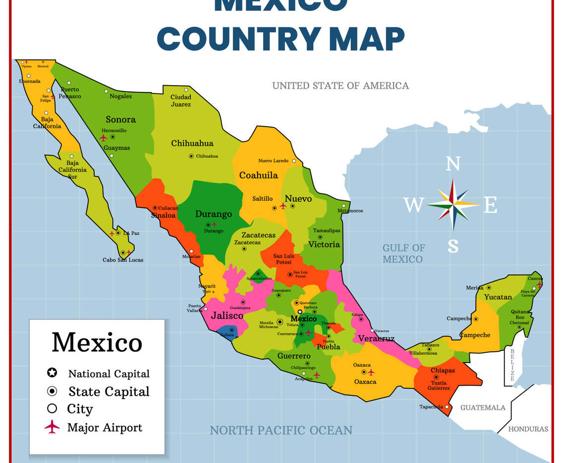 Mexico Country Map