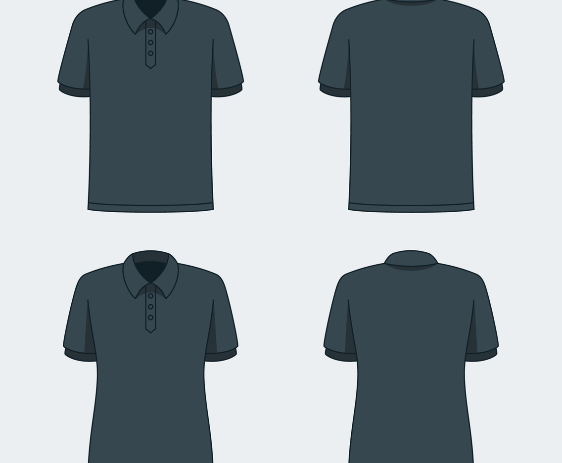 Outline Polo Black Mock Up