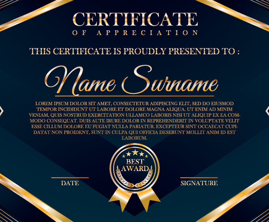 Professional Education Certificate Template