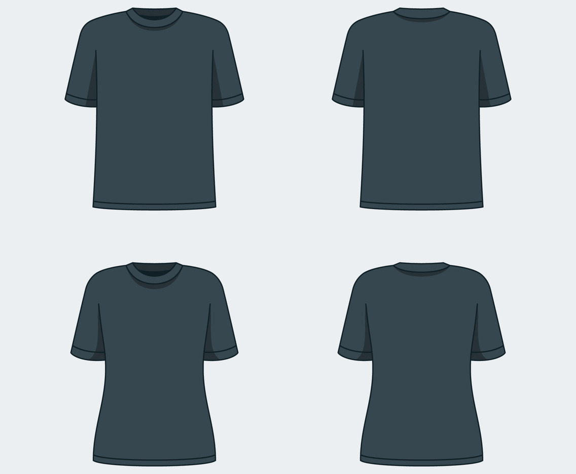 Outline Black T-Shirt Mock Up