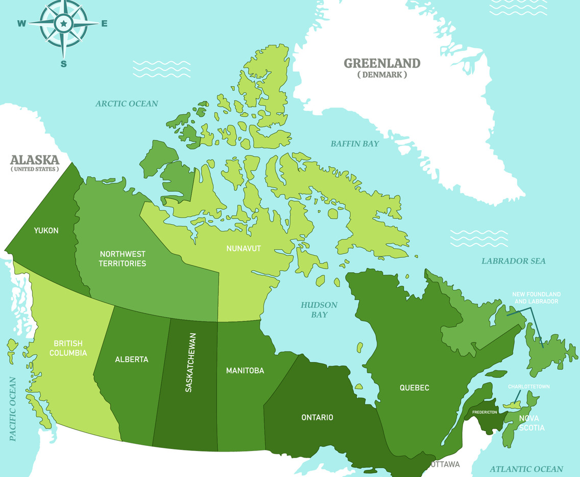 Canada Map with Detail Country Name
