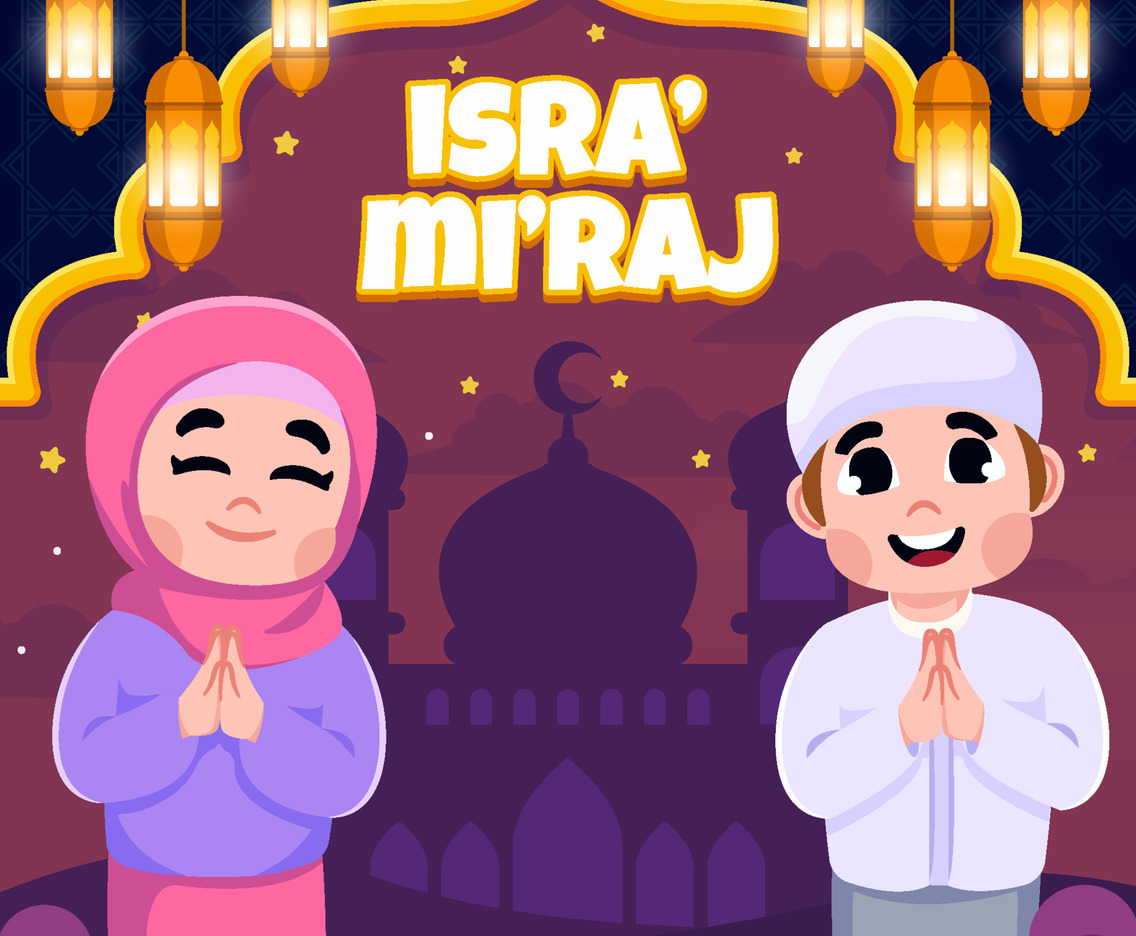 Boy And Girl Celebrating Isra Mi'raj