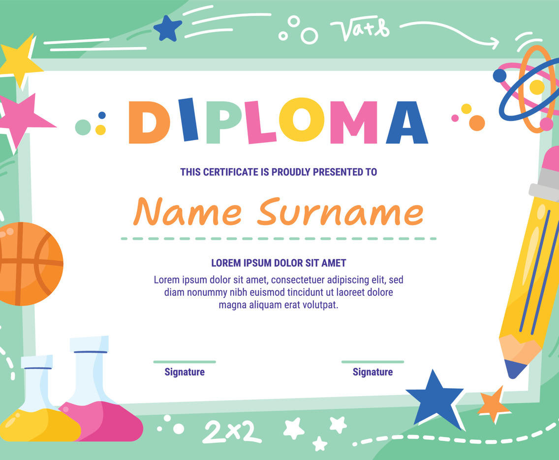 Graduation Children Certificate Template