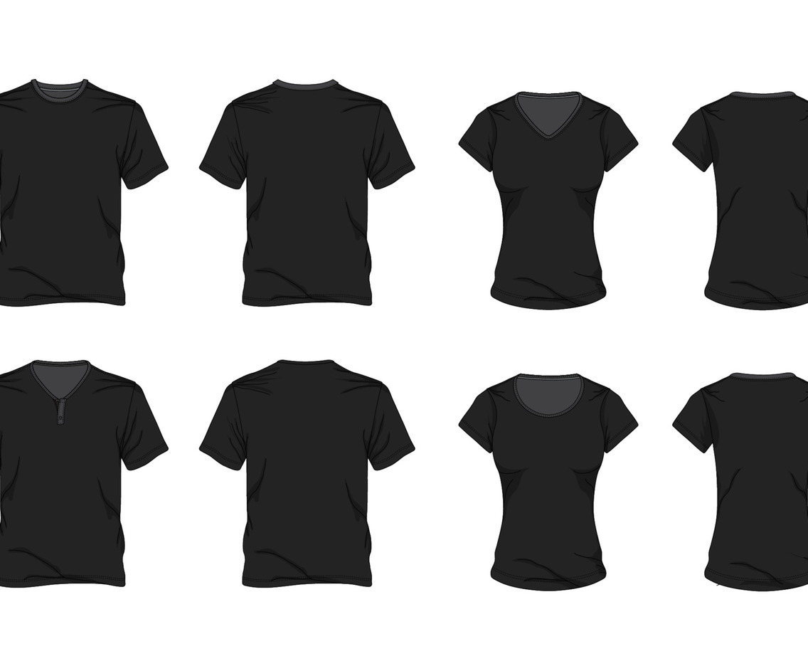 Outline Black Tshirt Template