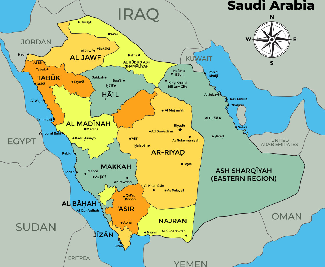 Map ff Saudi Arabia