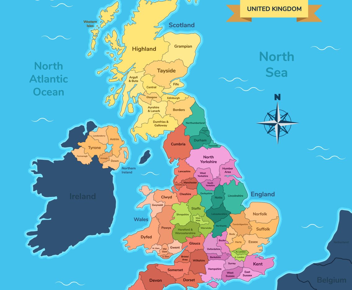 Map of United Kingdom Region