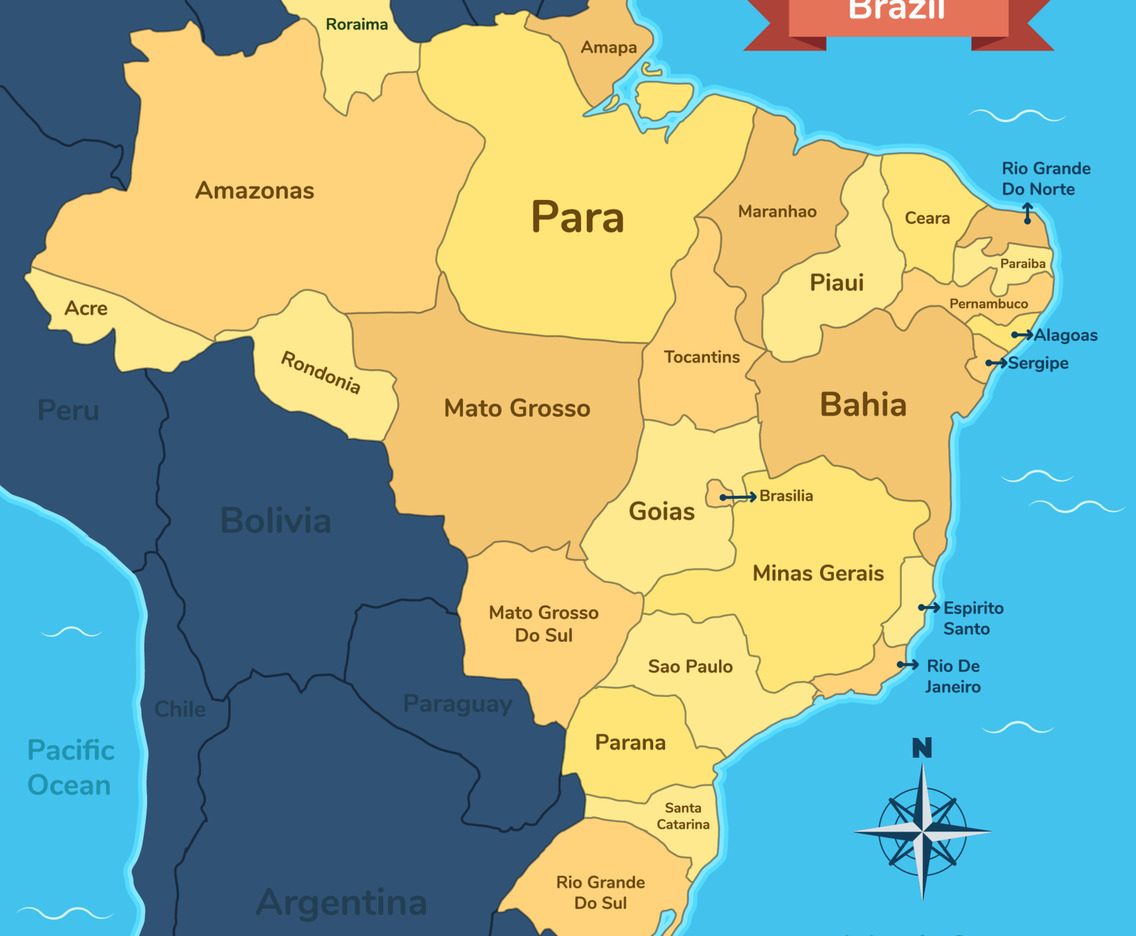 Map of Brazil Region