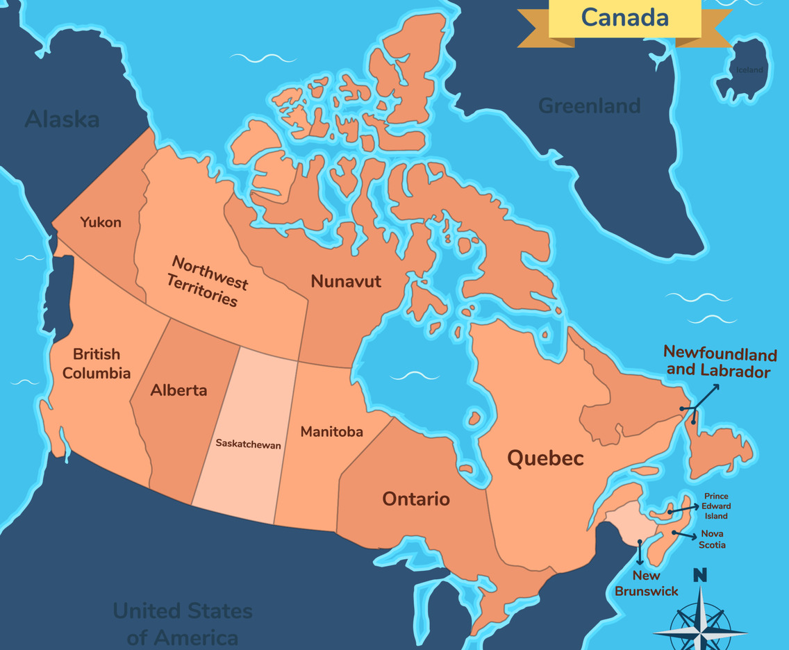 Map of Canada region