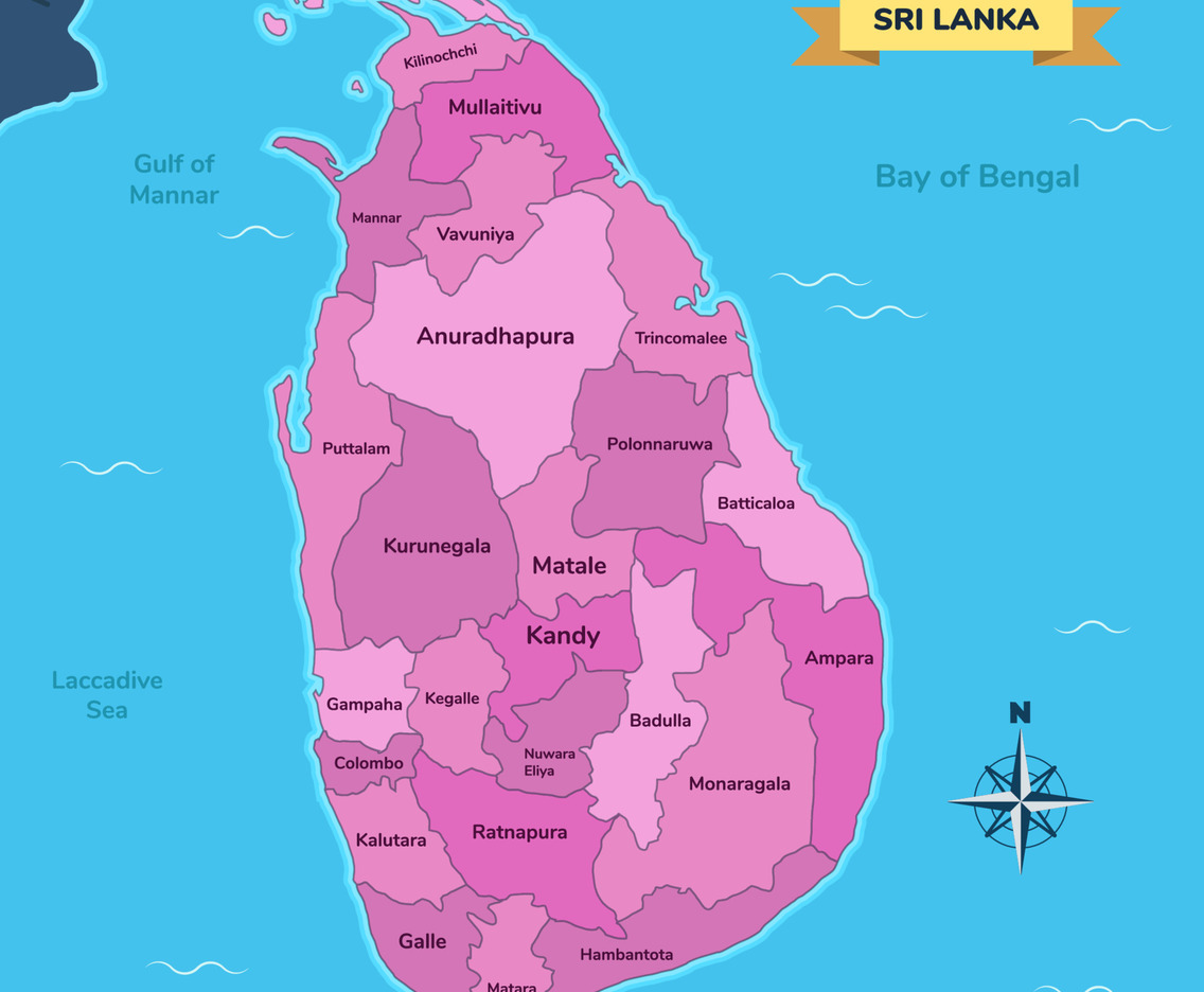 Map of Sri Lanka Region
