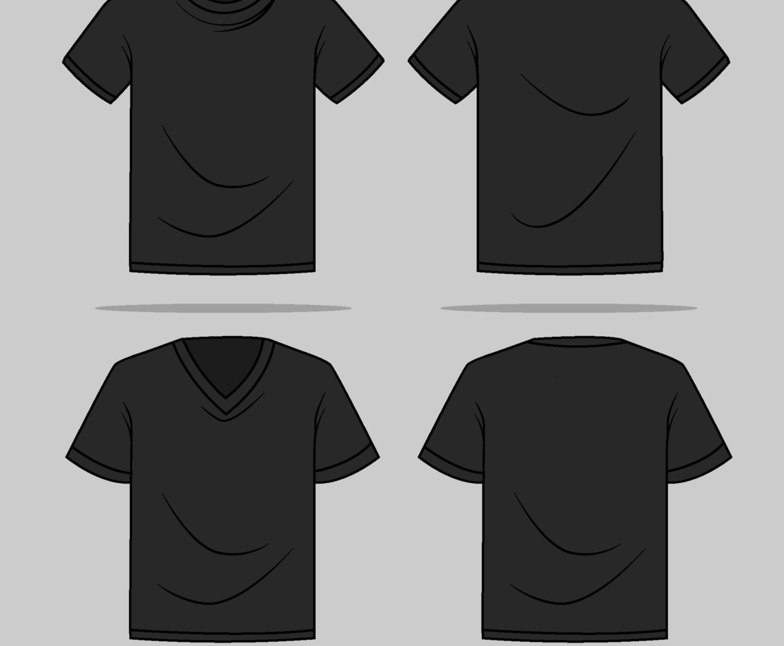 Outlined Black T Shirt Mock Up
