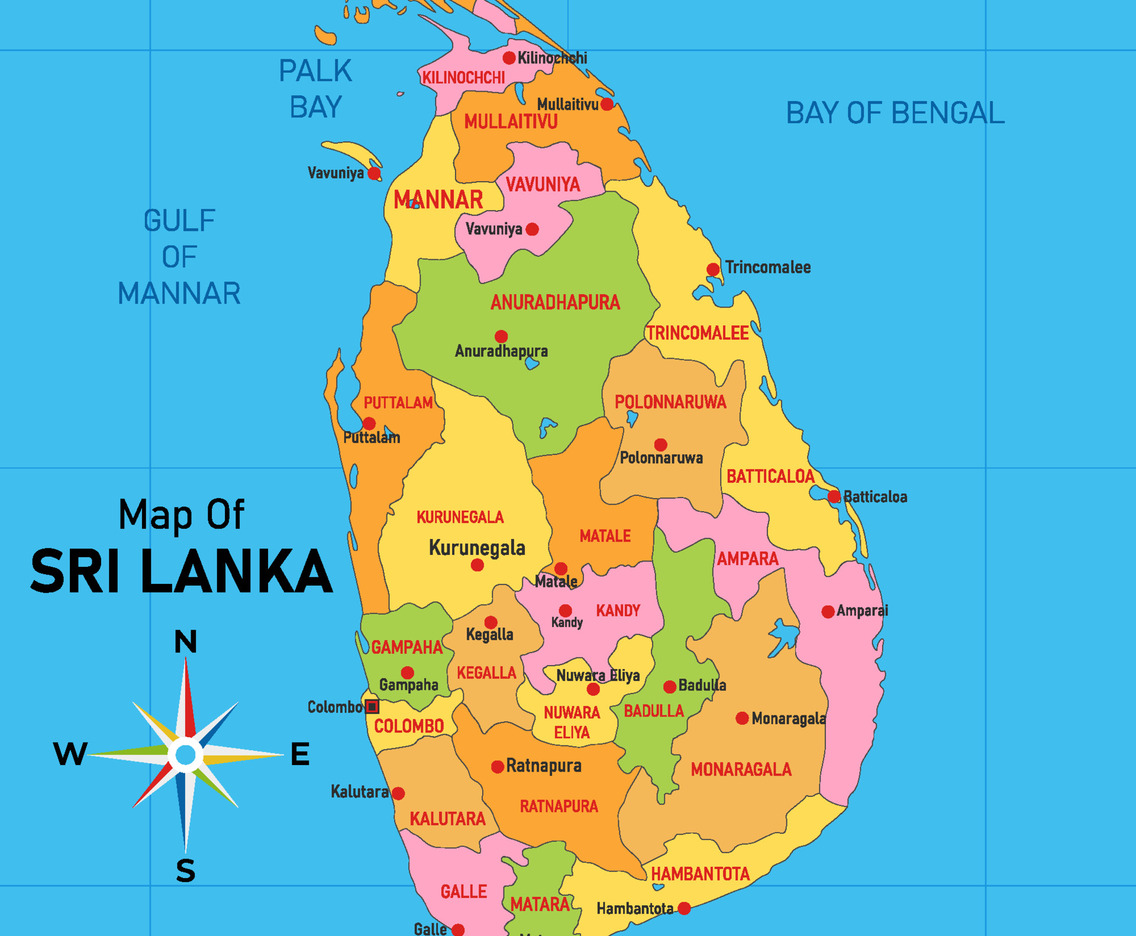 Country Map of Sri Lanka Concept