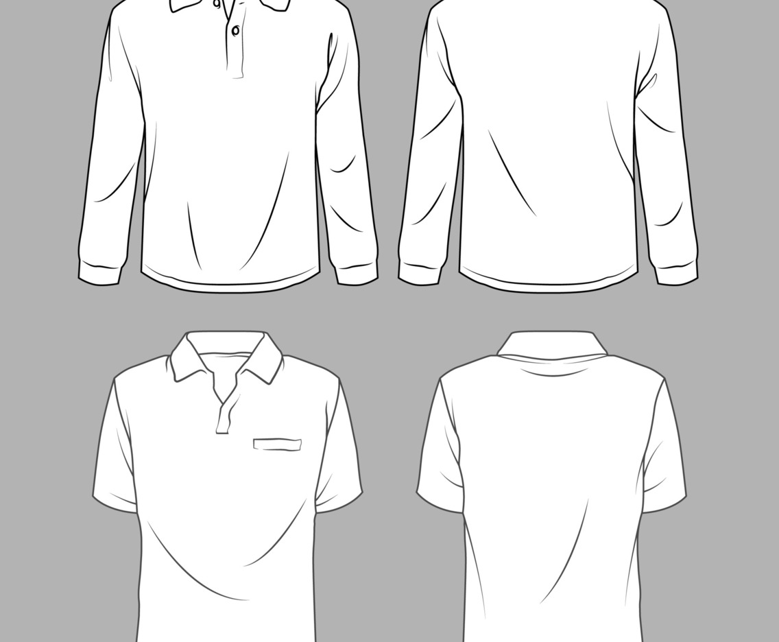White POLO T-Shirt Front and Back Mock Up