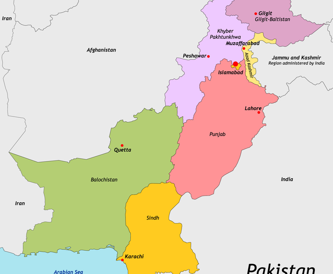 Pakistan Map with Surrounding Border