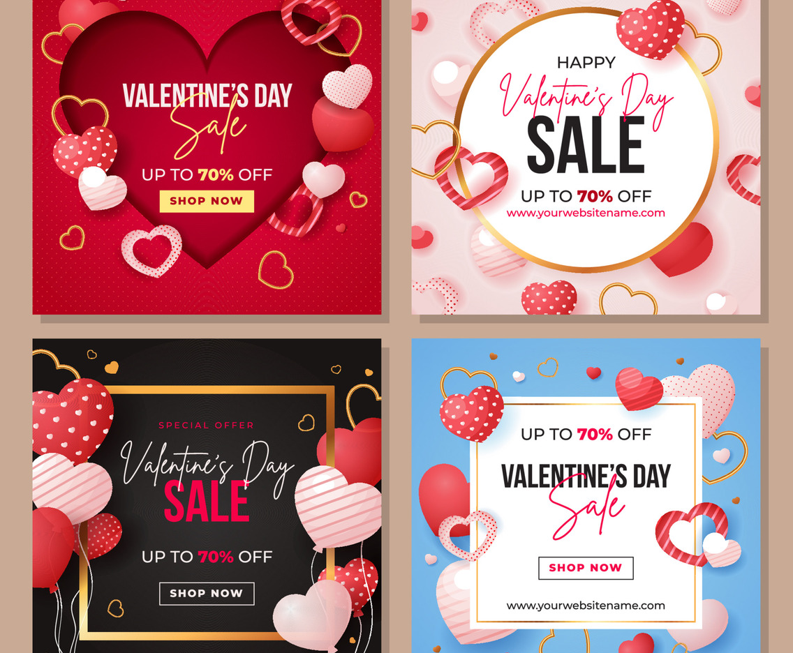 Valentine's Day Sale Social Media Template