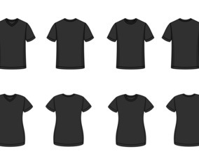 Outline Black T-shirt Template Mock Up