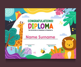 Fun Children Certificate Template Vector Art & Graphics | freevector.com