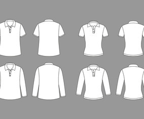 Set of Outline White Polo Shirt
