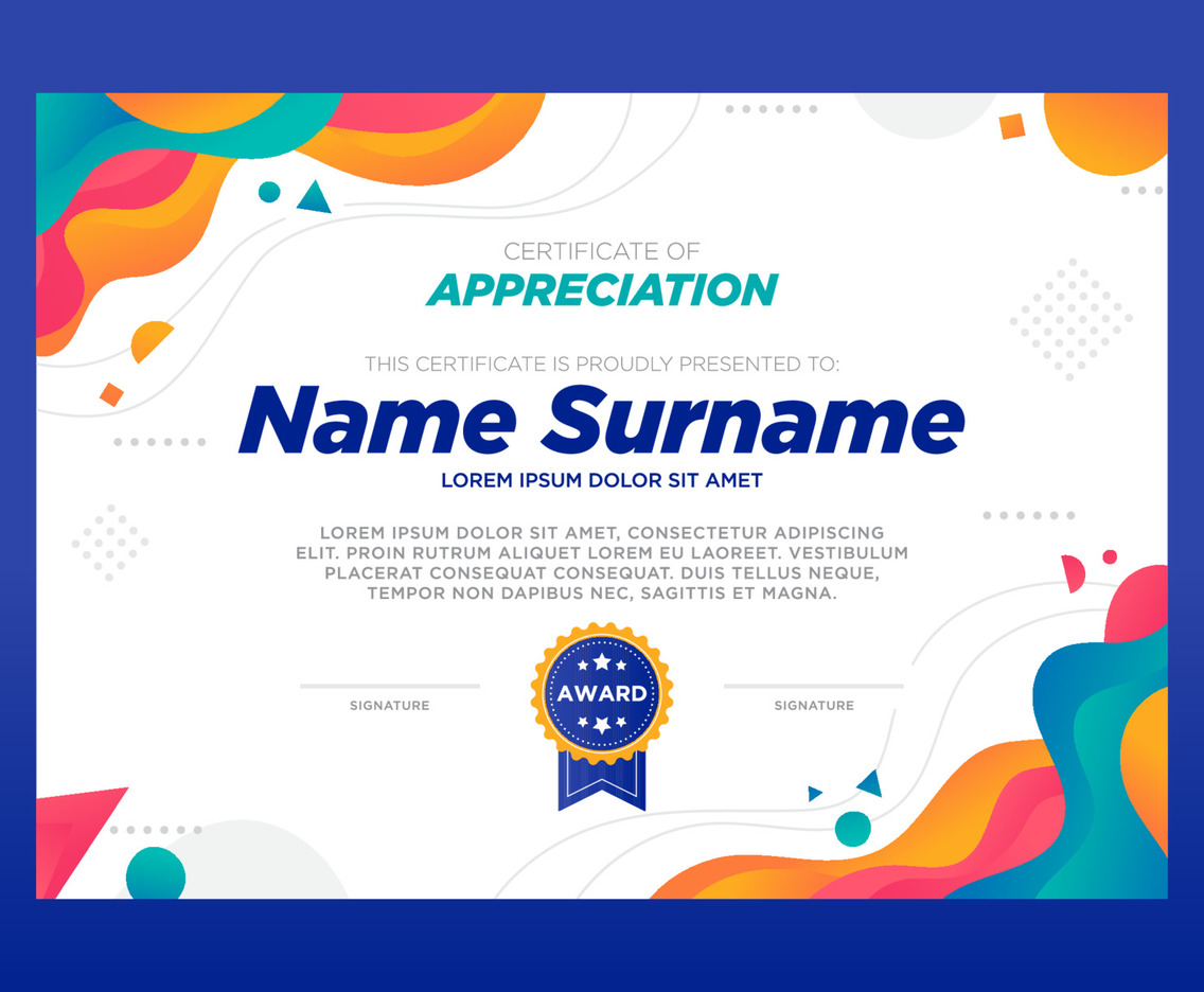 Colorful Modern Professional Education Certificate