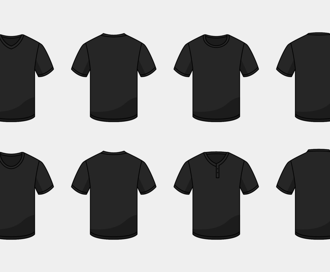 Outlined Black T-shirt Mockup