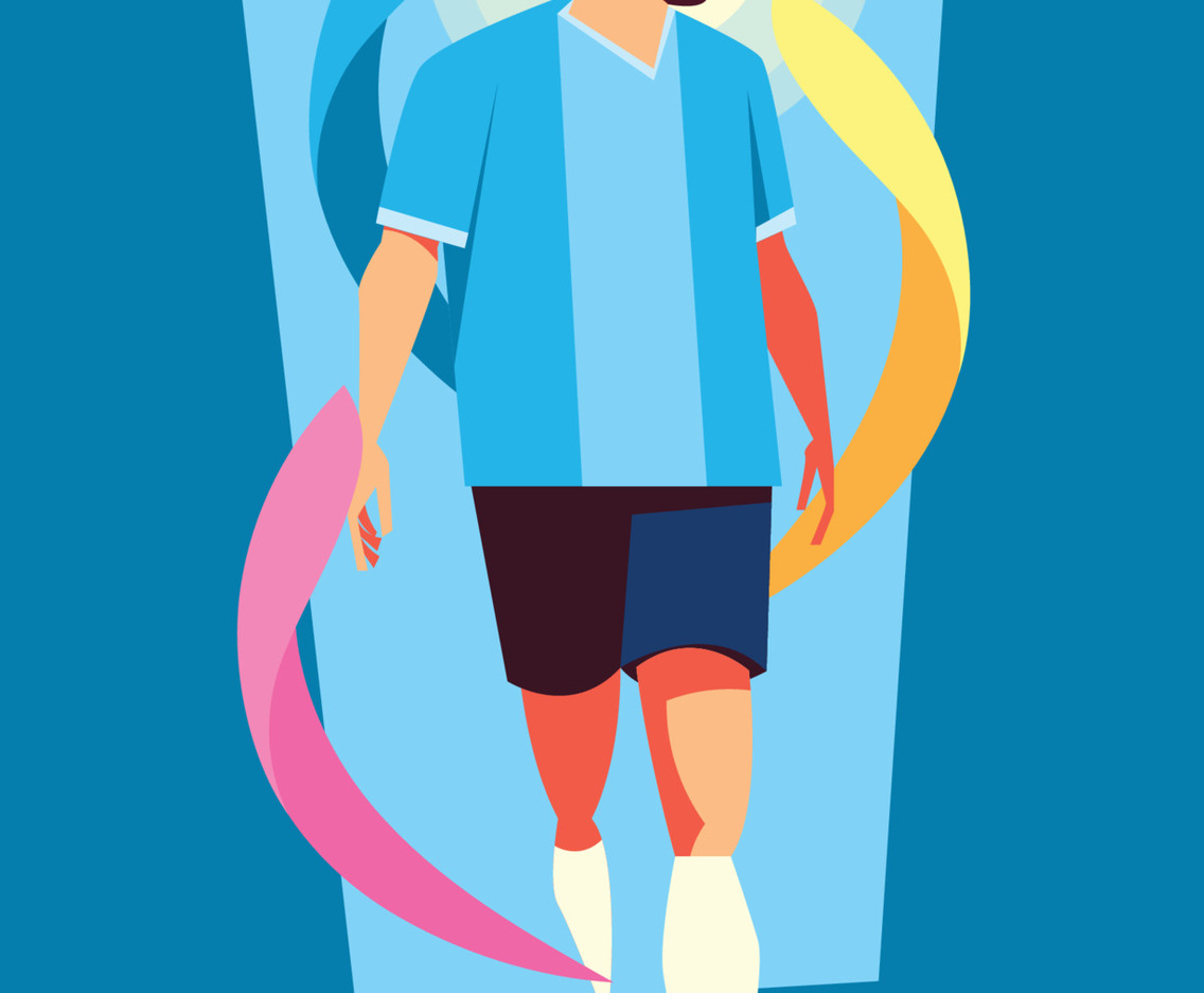 A Man With a Football Shirt Like Lionel Messi