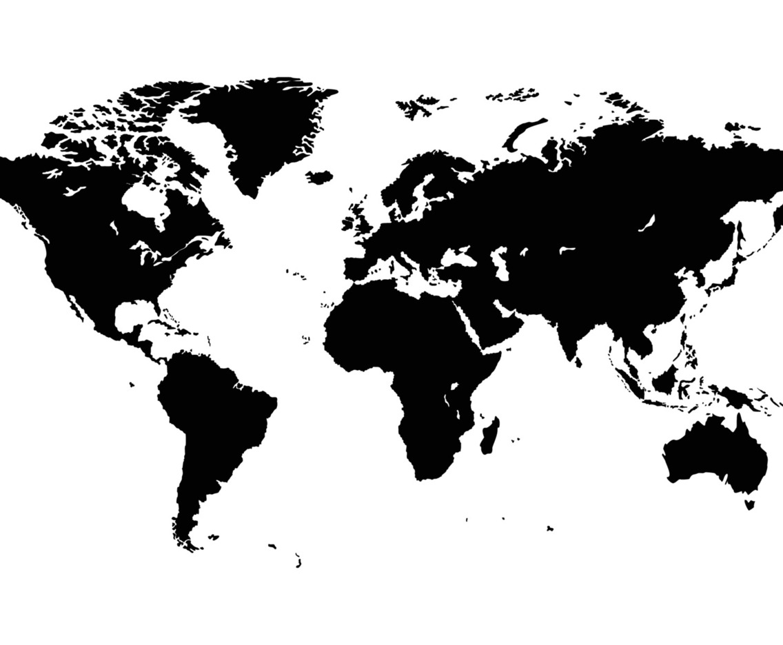 Black And White World Map
