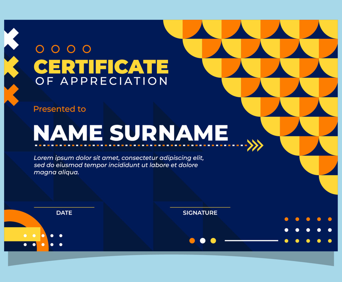 Certificate with Geometric Theme
