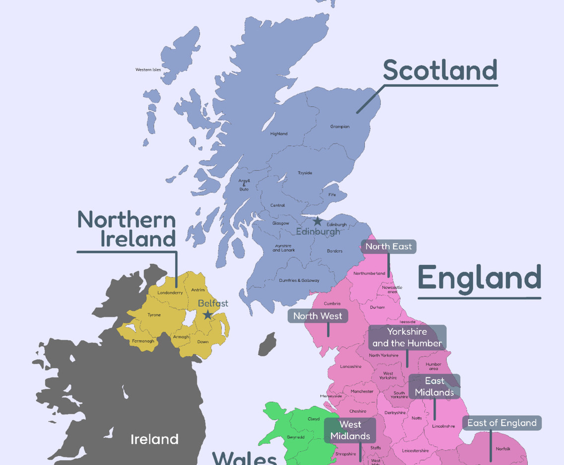 Country Map of United Kingdom