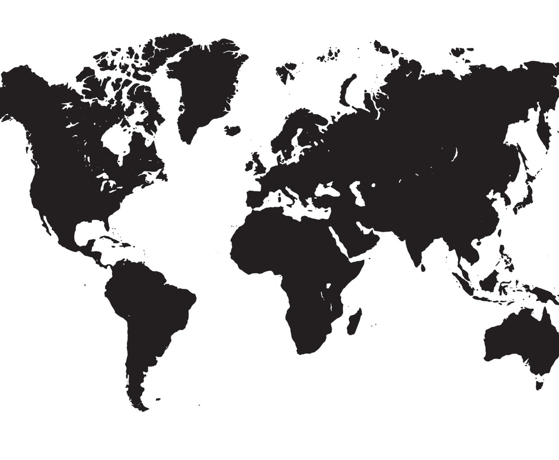 Black and White World Map