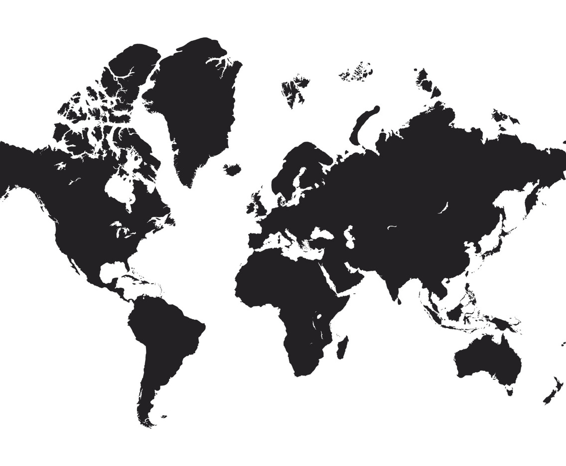Black and White World Map