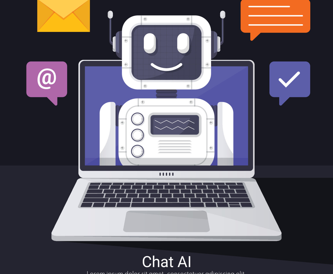 Chat AI Concept With Laptop and Robot