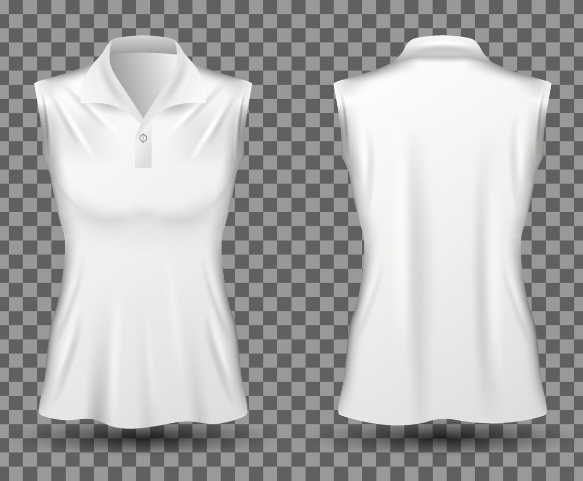 T Shirt 3D Polo White Template Mock Up