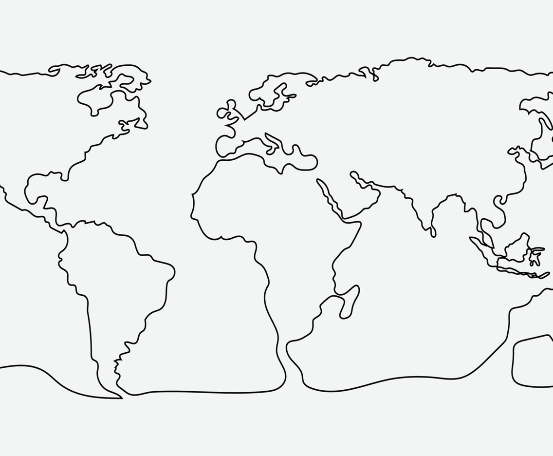 One Stroke Outline World Map