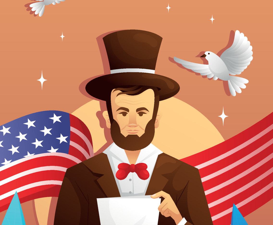 Abraham Lincoln Reading a Speech Text