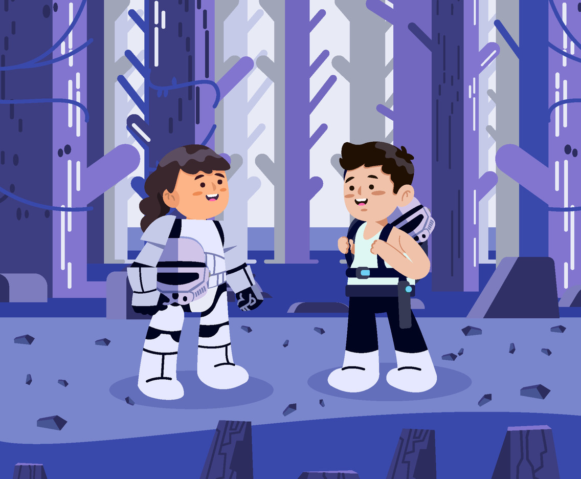 Children Play Science Fiction Games Outdoor Concept