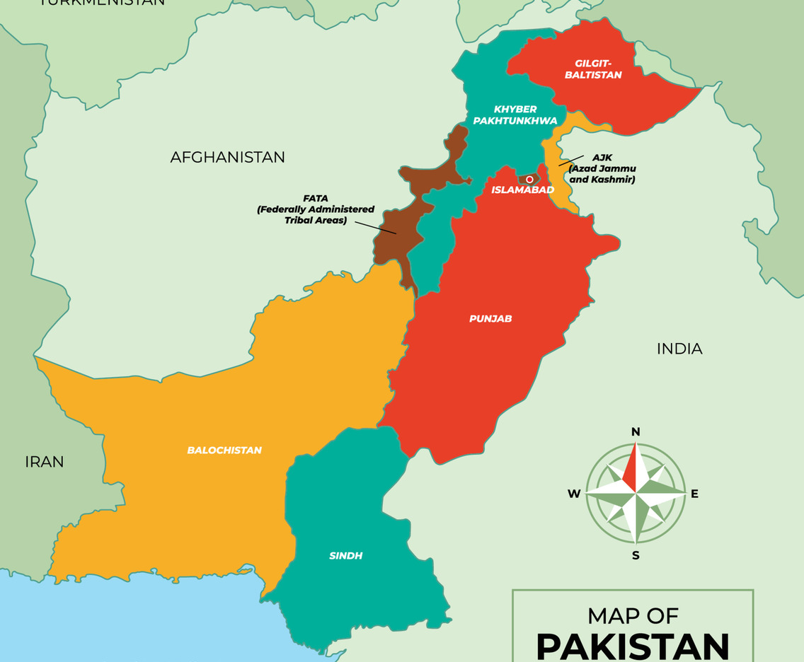 Map of Pakistan Vector