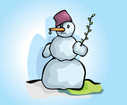 Snowman Winter Scene Illustration
