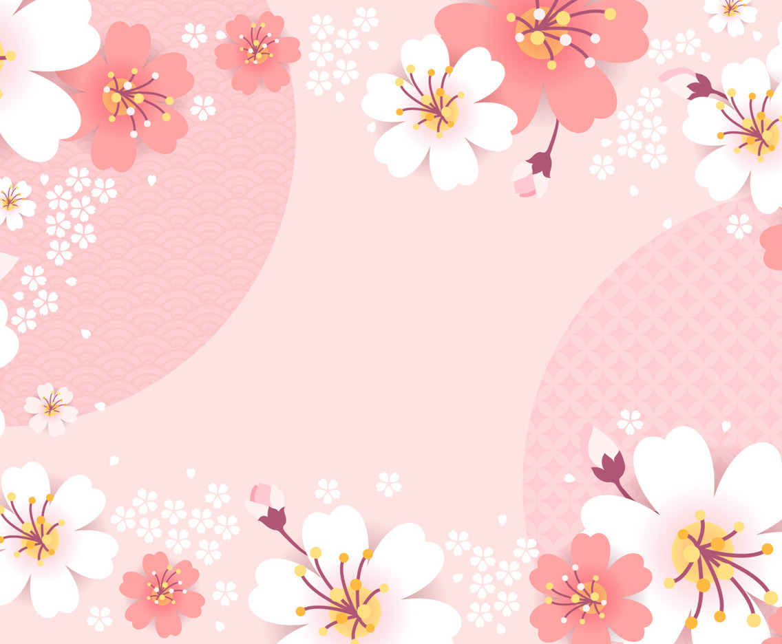 Peach Blossoms Oriental Inspired Spring Background