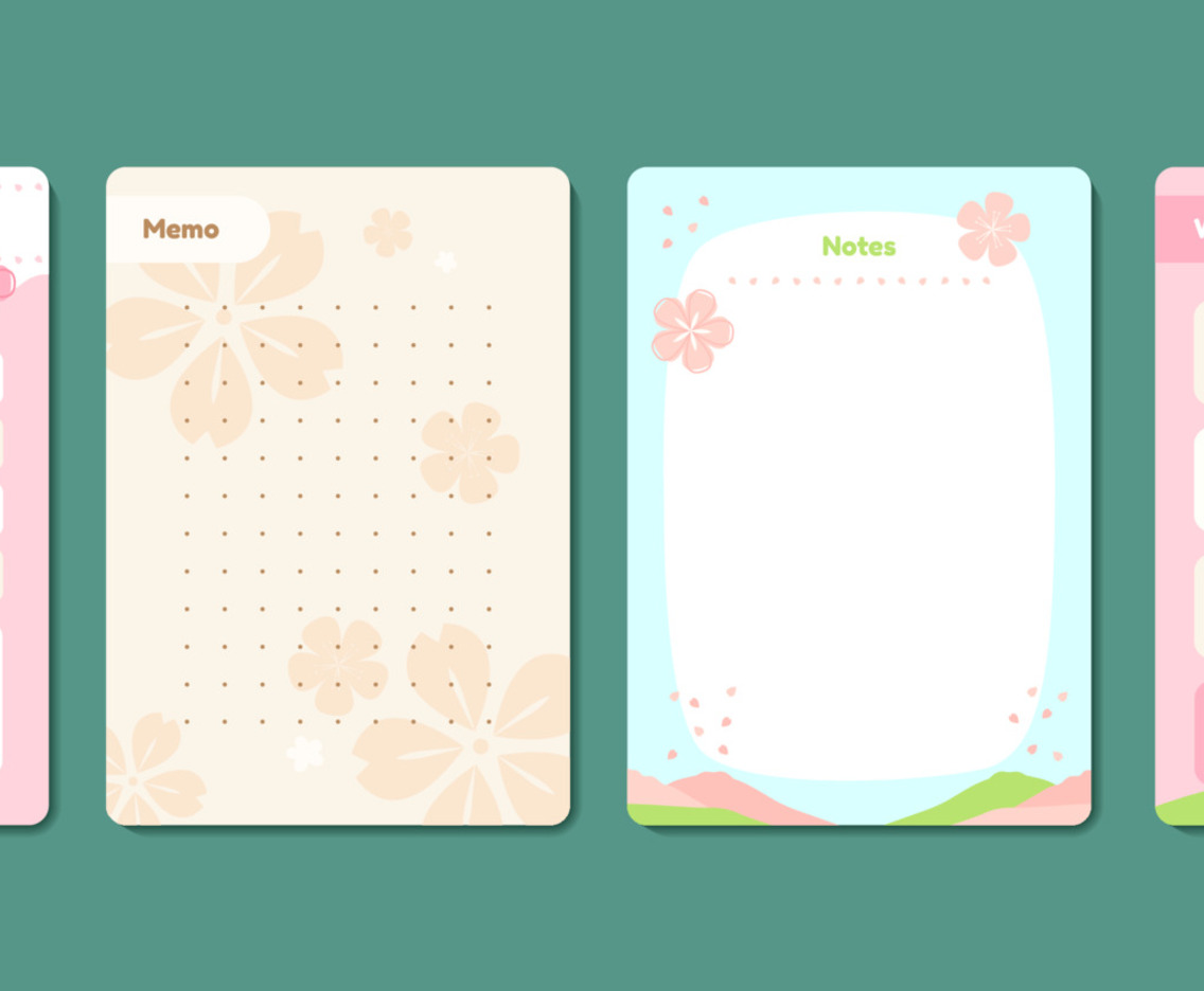 Template of Spring Peach Blossoms Journal Pages
